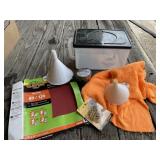 Storage Tote, Electrical Tape, Sandpaper