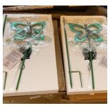 2 - Butterfly Neon Solar Stakes