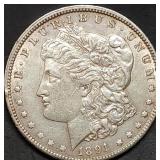 1891-CC Morgan Silver Dollar Unc Carson City