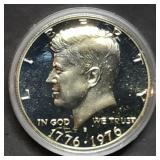 1976 Bicentennial Proof Silver Half Dollar in Caps