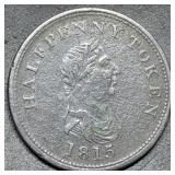 1815 Nova Scotia King George III Half Penny