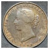 1856 Nova Scotia Half Penny Queen Victoria Nice