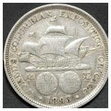 1893 Columbian Exposition Silver Half Dollar