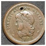 1863 Civil War Token Liberty and No Slavery