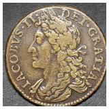 Scarce 1689 James II Gun Money Half Crown