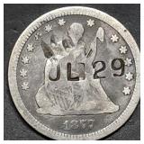 1877-CC Seated Liberty Silver Quarter Counter