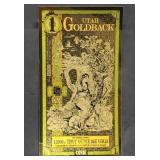 2021 Utah Goldback 1/1000th Troy Oz 24k Gold Note
