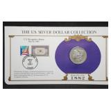 1882 Morgan Silver Dollar on Card