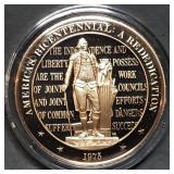 Franklin Mint 45mm Bronze US History Medal 1975