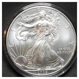 2009 1oz Silver Eagle Gem BU in Capsule