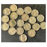 20 Nice Buffalo Nickels from Estate