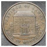 1842 Bank of Montreal Canada Large Cent Nice