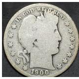 1900-S Barber Silver Half Dollar