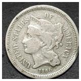 1866 Three Cent Nickel