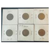 6 Nice Liberty V Nickels in Holders