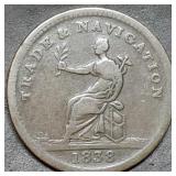 1838 British Guiana 1 Stiver Large Copper Coin