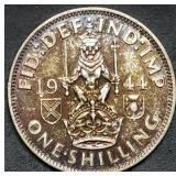 1944 GB/UK Silver Shilling with Scottish Crest