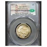2017 S Enhanced Unc Sequoyah Dollar CAC MS70