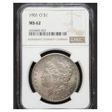 1901-O Morgan Silver Dollar NGC MS62 Toned