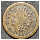 1863 Indian Head Civil War Token United States