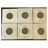 6 Nice Buffalo Nickels in Holders