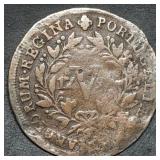 1797 Portugal 5 Reis Copper Coin