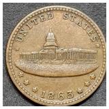 1863 United States Army & Navy Civil War Token