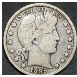 1895 Barber Silver Half Dollar VF