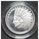 1 Troy Oz .999 Silver Indian Head Round