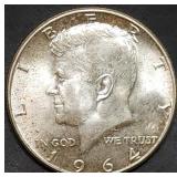 1964 Kennedy 90% Silver Half Dollar Gem BU