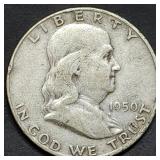 1950-D Franklin Silver Half Dollar