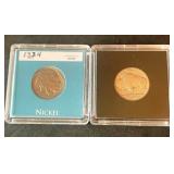 2 Nice Buffalo Nickels in Holders