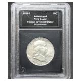 1950 Franklin Silver Half Dollar in Slab