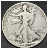 Key Date 1921-D Walking Liberty Silver Half