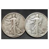 1947 & 1947-D Walking Liberty Silver Half Dollars