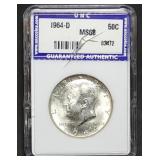 1964-D Kennedy Silver Half Dollar in Slab MS68