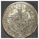 1685 Austria 15 Kreuzer Hammered Silver Coin