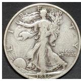 1936-S Walking Liberty Silver Half Dollar