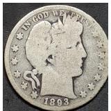 1893-O Barber Silver Half Dollar, Better Date