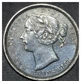 Rare 1864 New Brunswick 20 Cents Silver Coin