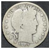 1907 Barber Silver Half Dollar