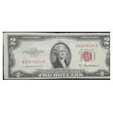 1953 A $2 Red Seal Legal Tender Bank Note Nice