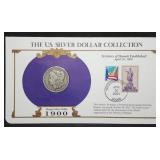 1900-O Morgan Silver Dollar on Card