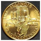 1968 Illinois Sesquicentennial Bronze Medal BU
