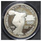 1983 S US Olympics Silver Dollar in Capsule