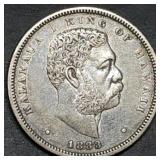 1883 Kingdom of Hawaii Silver Half Dollar