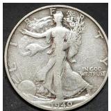 1940-S Walking Liberty Silver Half Dollar