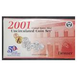 2001 Denver 10-Coin Mint Set in Envelope