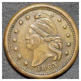 1863 Civil War Token Peace Forever / Capped