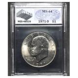 1971-D Eisenhower Dollar NGS MS64